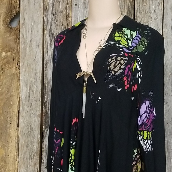 FREE PEOPLE BUTTERFLY PRINT DRESS/LONG TUNIC! - Picture 3 of 11